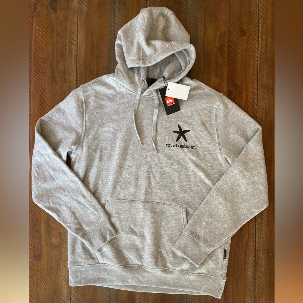 Men’s Quiksilver Sweatshirt Top Graphic GrayNew NWT Hoodie